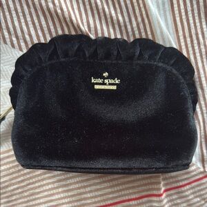 Kate Spade Black Cosmetic Bag with Gold Logo